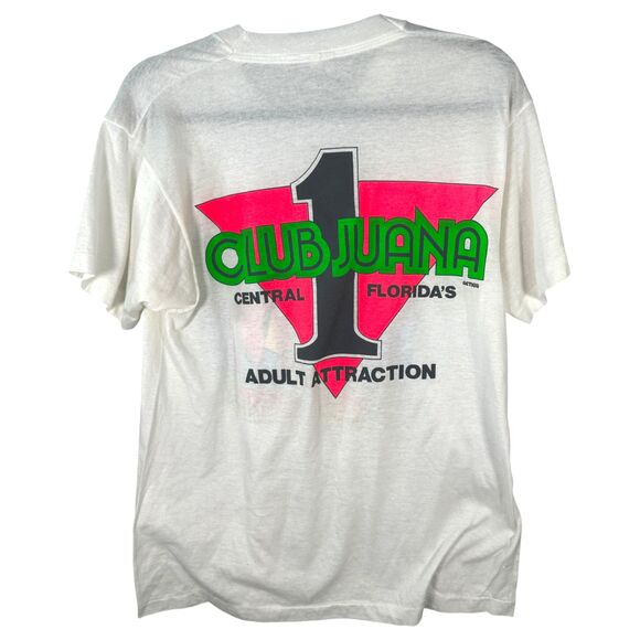 Screen Stars Vintage Single Stitch Club Juana Sexy Woman Strip Club Shirt Large - Picture 4 of 5